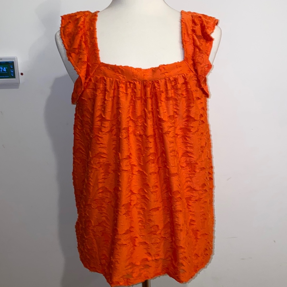 NWT!! LC Lauren Conrad Ruffle Sleeve Tank Top Size 2X